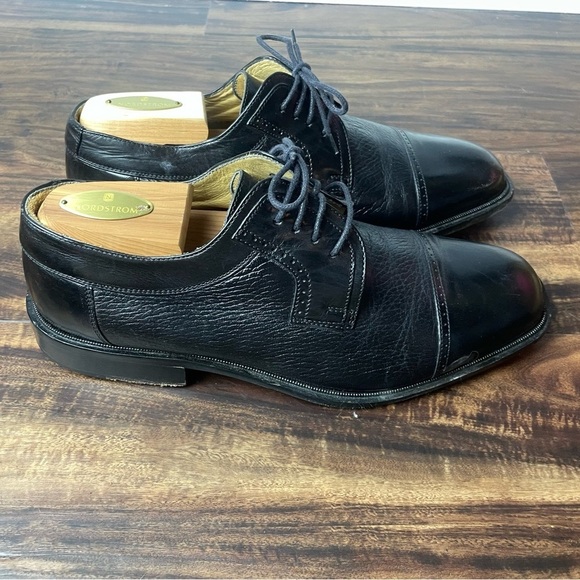 Johnston & Murphy Oxford Lace Up Black Deerskin Leather Shoe Size 8.5 Wide main image 6